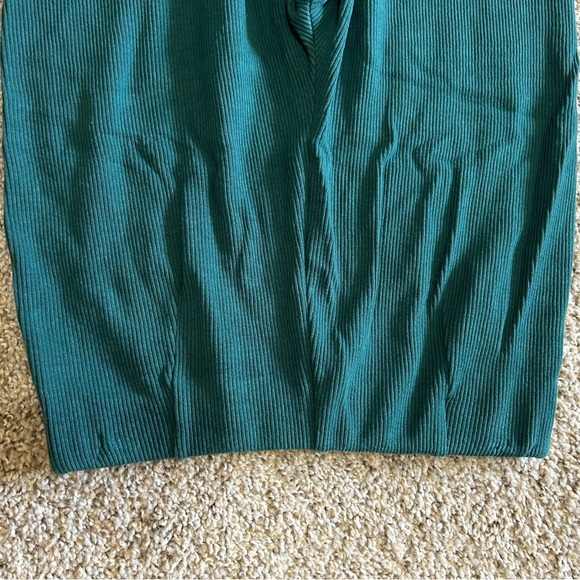 Eileen Fisher Women’s Ribbed Organic Cotton Blend Straight Pant Cropped Teal XXS - Picture 6 of 11